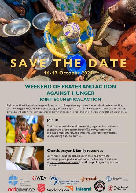 save the date weekend of prayer and action against hunger